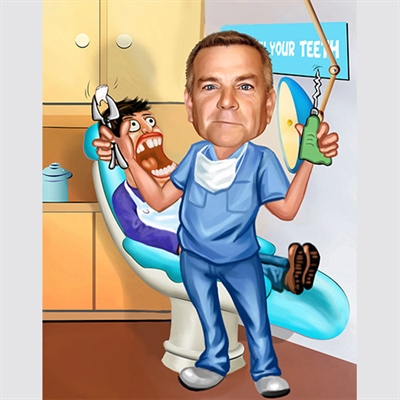 Dentist II Caricature from Photo - myDaVinci